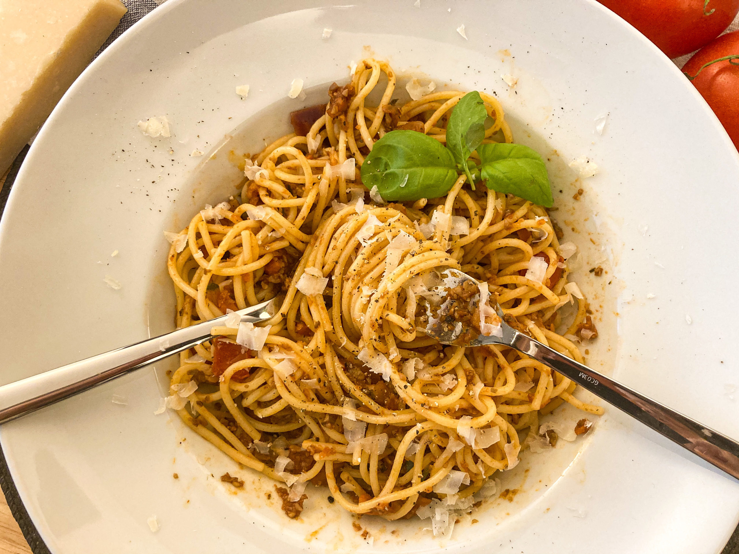 Vegetarische Spaghetti Bolognese (aus Pilzen)